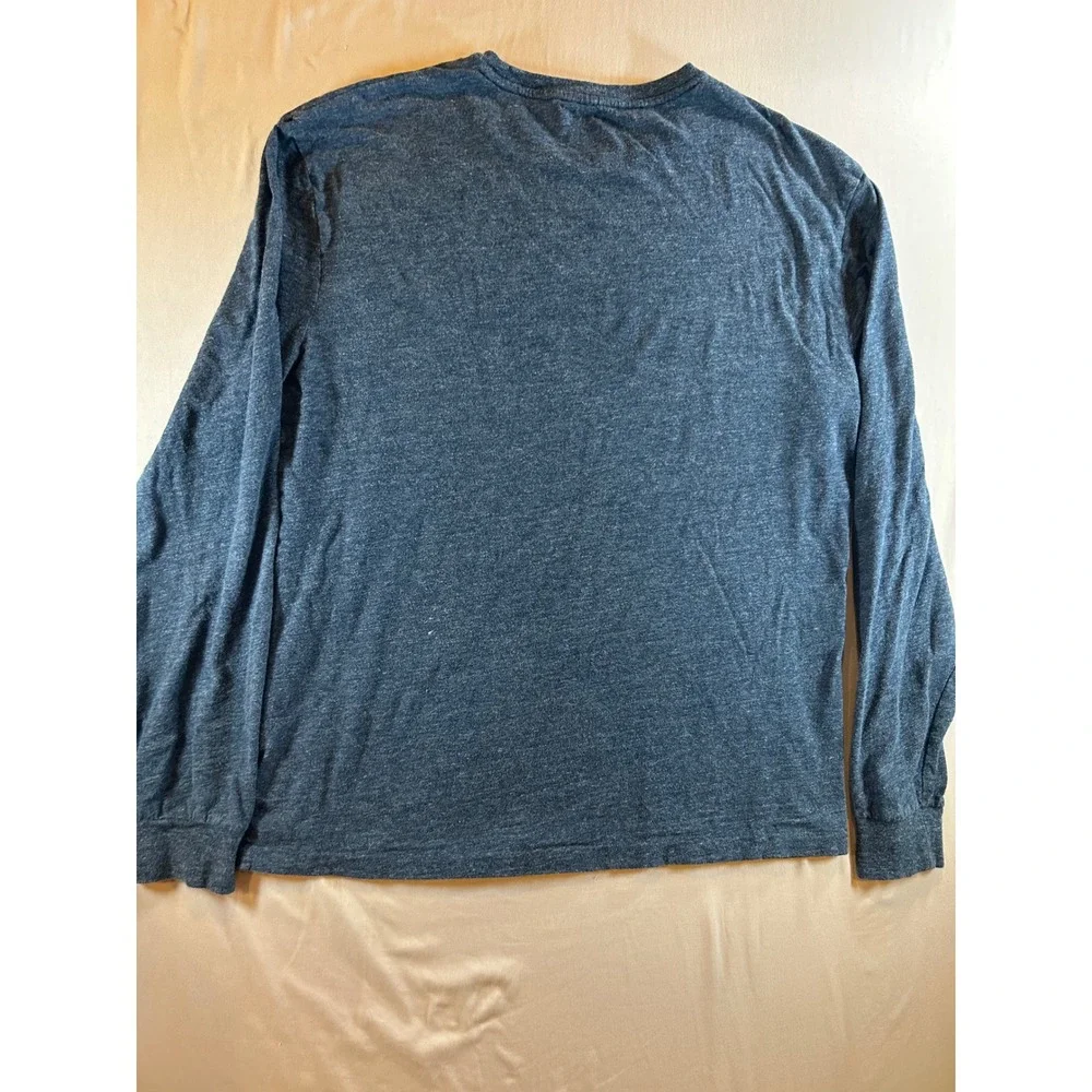 Polo Ralph Lauren Mens Long Sleeve T-Shirt Navy Heather Cotton Pony Logo M
